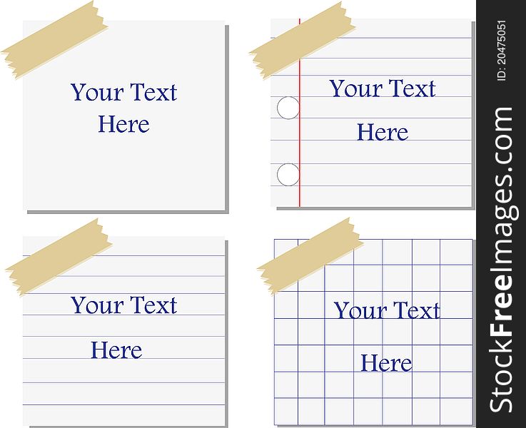 Vector of various recycle paper with tape