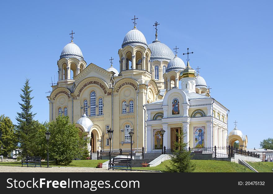 Orthodox Christian temple in Verkhoturie city. Russia