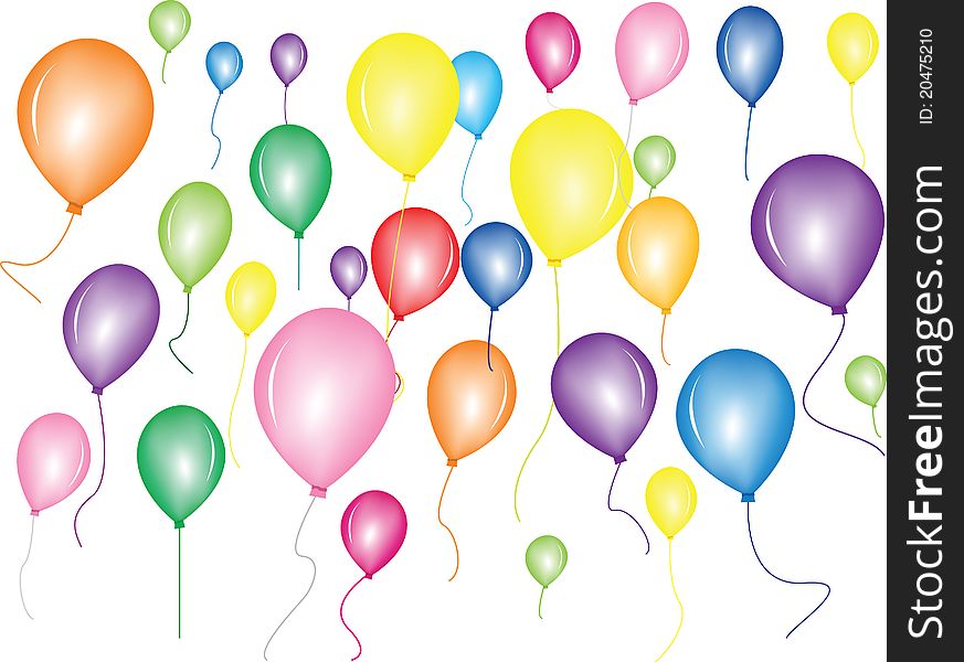 Vector of flying balloon design for celebration