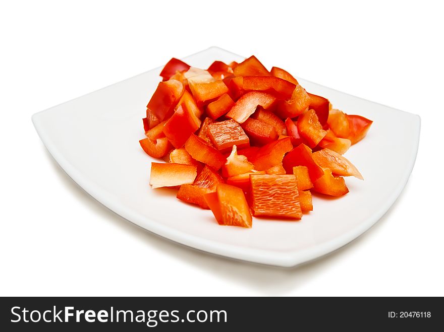 Red sweet pepper sliced