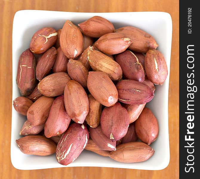 Peanuts in a glass bowl