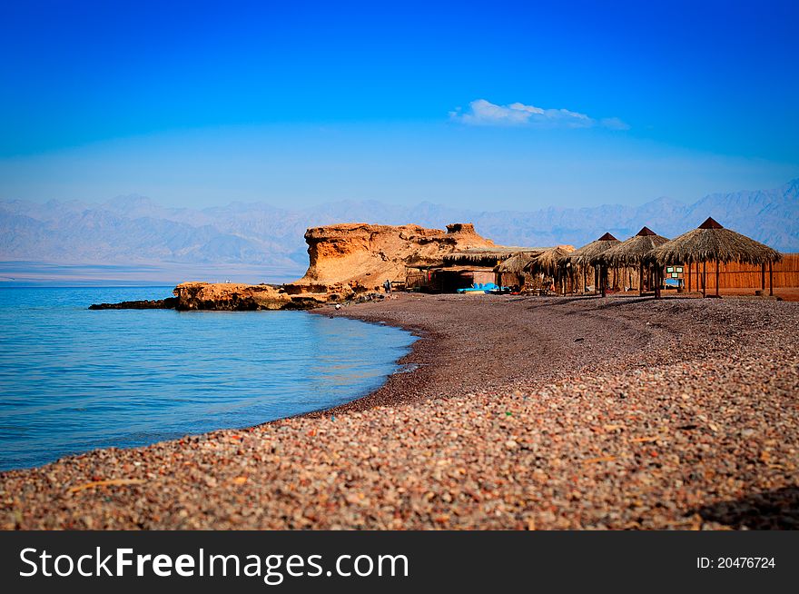 The beautiful rocky sea shore in Sinai. The beautiful rocky sea shore in Sinai
