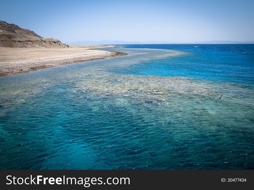 Beautiful coral reef and desert landscape. Beautiful coral reef and desert landscape