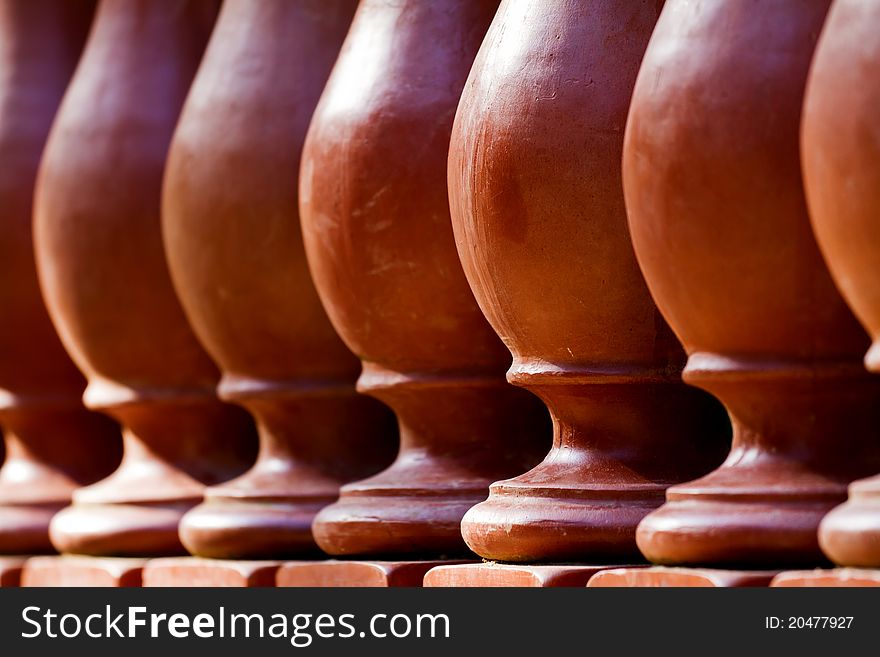 Fine details in a column-shaped fence