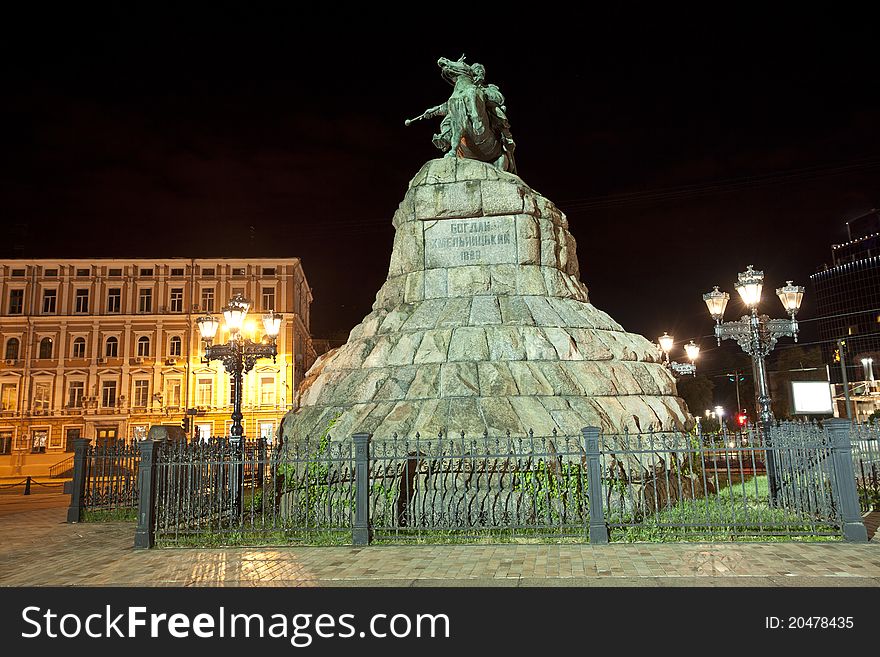 Bogdan Khmelnitsky statue in Kyiv, Ukraine