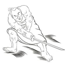 Samurai Warrior With Katana Sword Fighting Stance Stock Photography Samurai Warrior With Katana Sword Fighting Stance Stock Photography