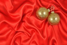 Baubles On Crimson Satin Stock Photos Baubles On Crimson Satin Stock Photos