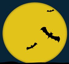 Bats And The Moon Royalty Free Stock Photos