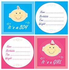 Baby Arrival Cards Stock Images
