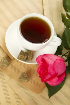 A Cup Of Tea And Rose Royalty Free Stock Photo A Cup Of Tea And Rose Royalty Free Stock Photo