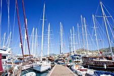 Nice Yachts On An Anchor In Harbor. Stock Images Nice Yachts On An Anchor In Harbor. Stock Images