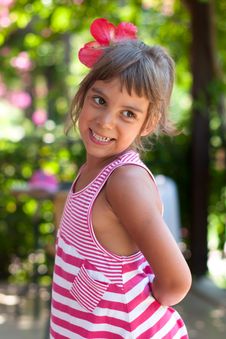Portrait Of A Girl Wearing Flower In Her Hair Royalty Free Stock Photos Portrait Of A Girl Wearing Flower In Her Hair Royalty Free Stock Photos