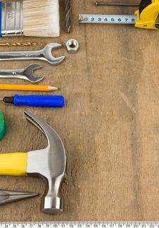 Tools And Instruments On Wood Royalty Free Stock Images Tools And Instruments On Wood Royalty Free Stock Images