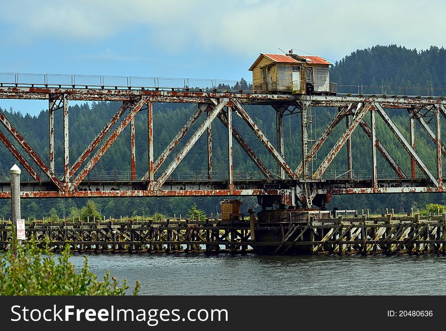 Old House up on a railroad trellis. Old House up on a railroad trellis