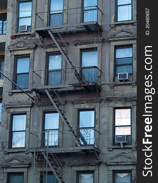 Fire escape on an old apartment building