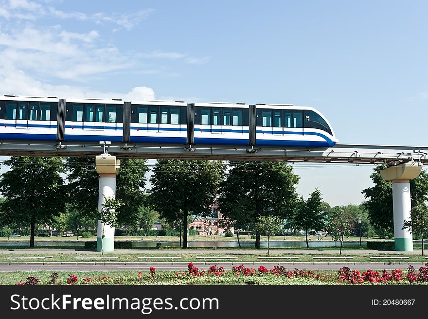 Monorail train in Moscow, Russia, Europe