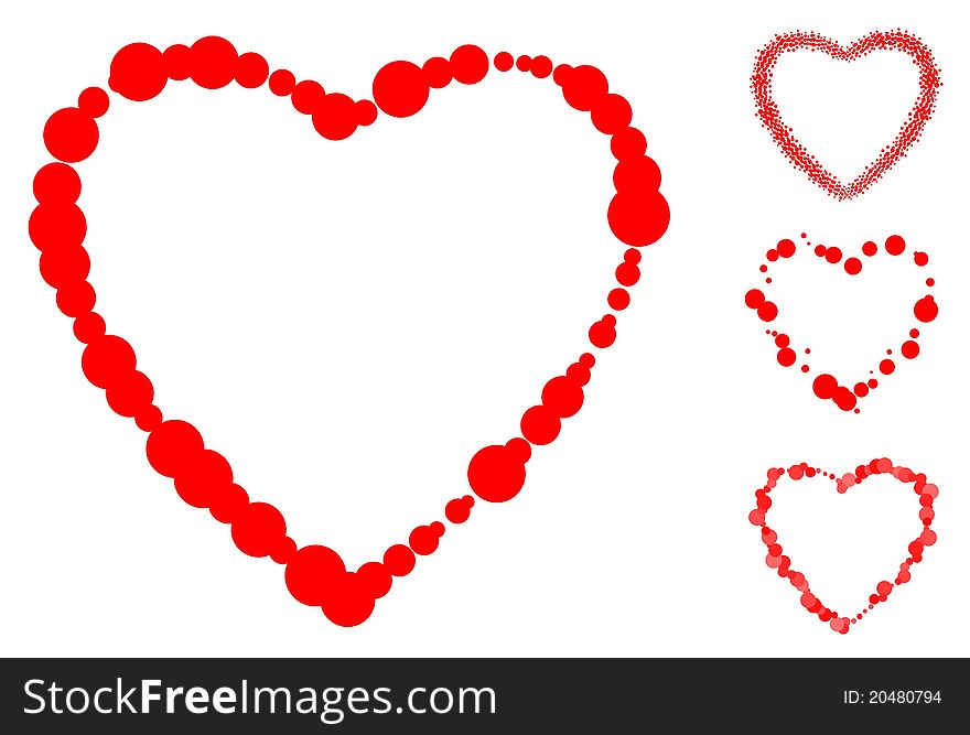 Different styles of hearts in vector