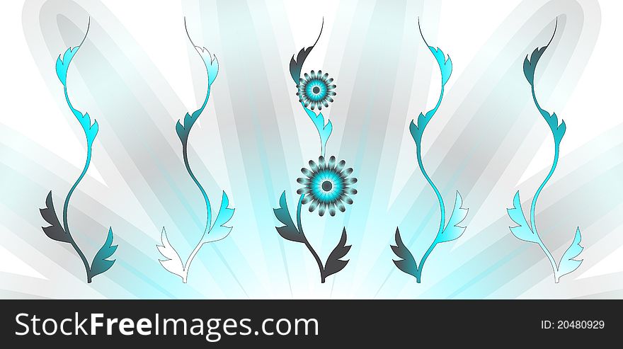 Abstract turquoise flower background illustration. Abstract turquoise flower background illustration