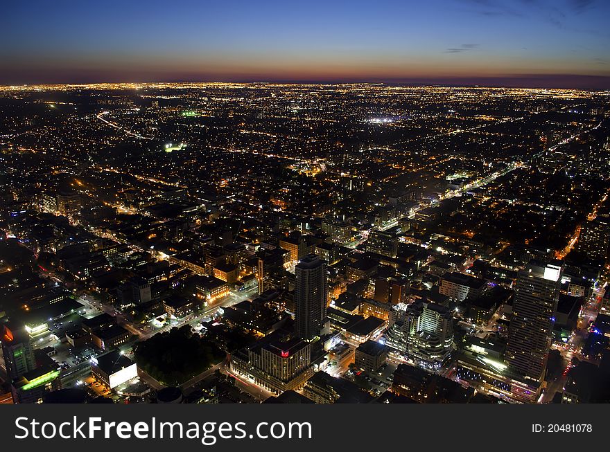 Toronto cityscape at dusk