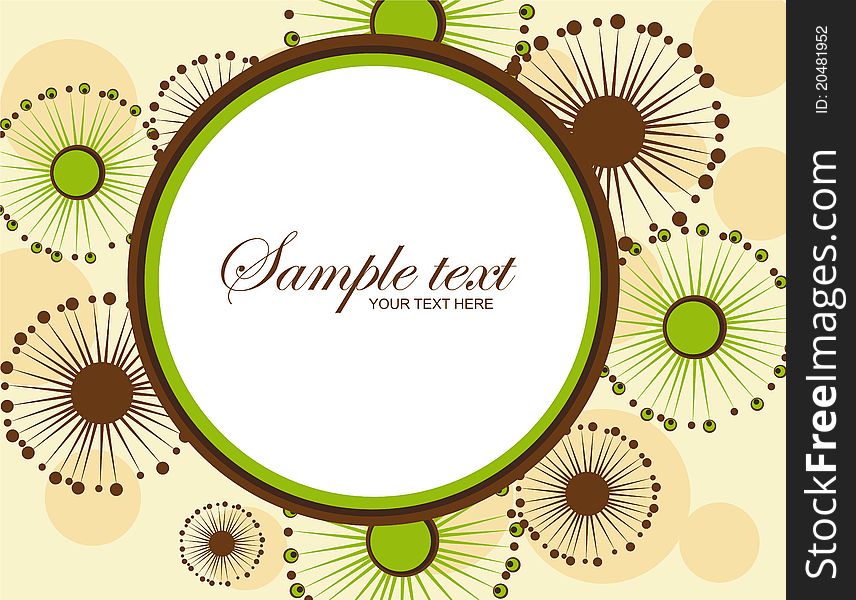 Green and brown blank abstract label background. illustration