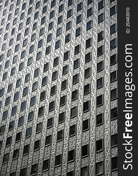 Facade of a steel building in Manhattan, New York