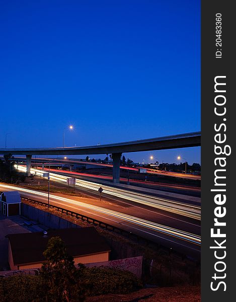 A look of the 91 freeway in Anaheim at twilight. A look of the 91 freeway in Anaheim at twilight.