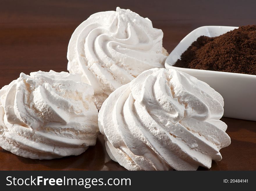 Meringues And Coffee Powder