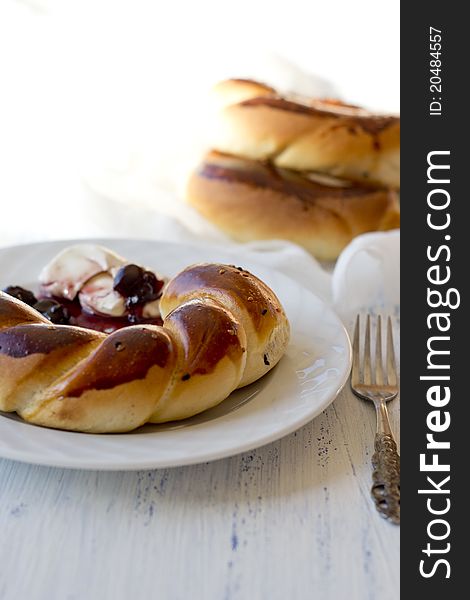 Buns, Jam And Cream Cheese