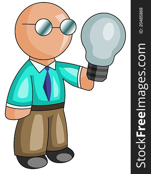 Man with a light bulb