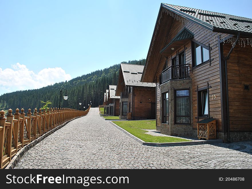 Wooden houses in the mountains