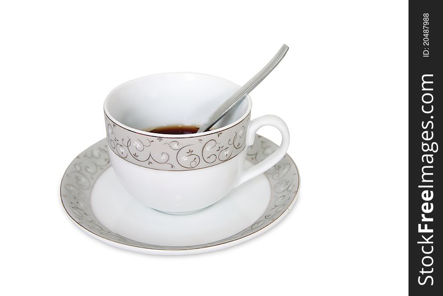 White coffee cup on white background. White coffee cup on white background