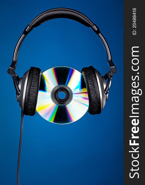 CD disc with headphones