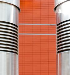 Abstraction, Metalpipe In Front Of The Brickwork Stock Photography Abstraction, Metalpipe In Front Of The Brickwork Stock Photography
