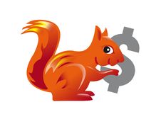 Red Squirrel Carrying A Dollar Symbol Stock Image Red Squirrel Carrying A Dollar Symbol Stock Image