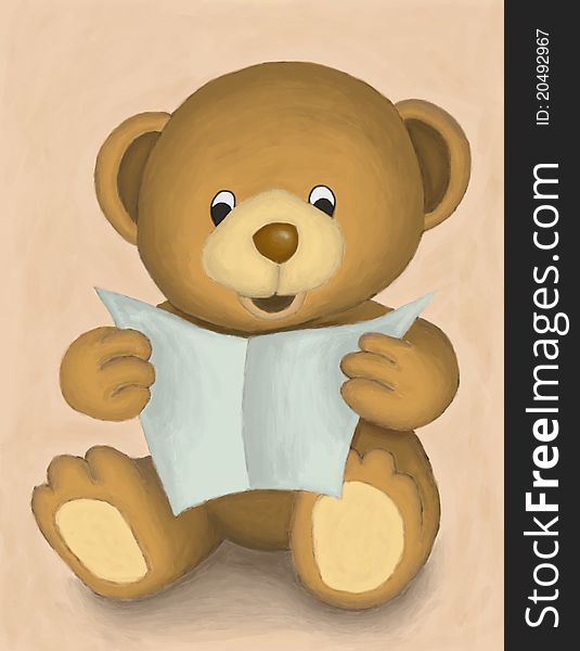 Teddy bear reading a letter