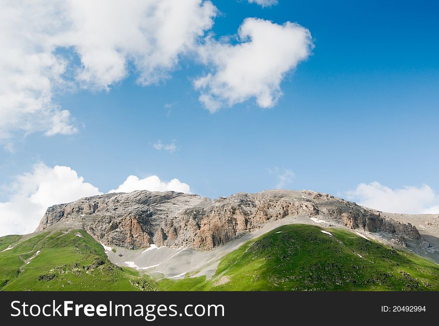 Mountain landscape with hills and sky