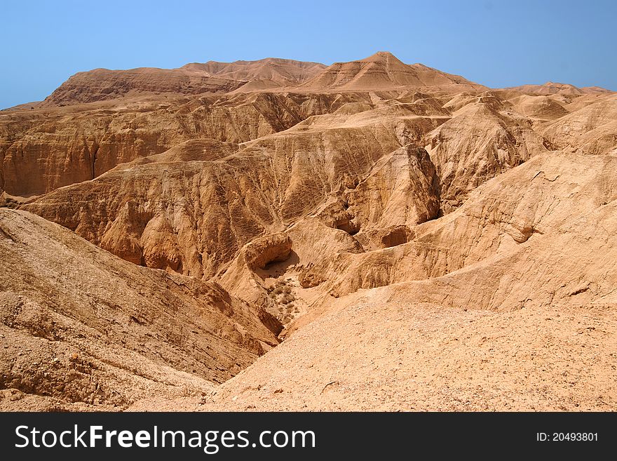 Orange desert canyon in bright day