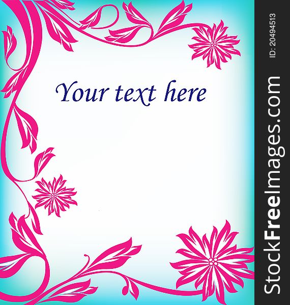 Bright color frame with graphical elements