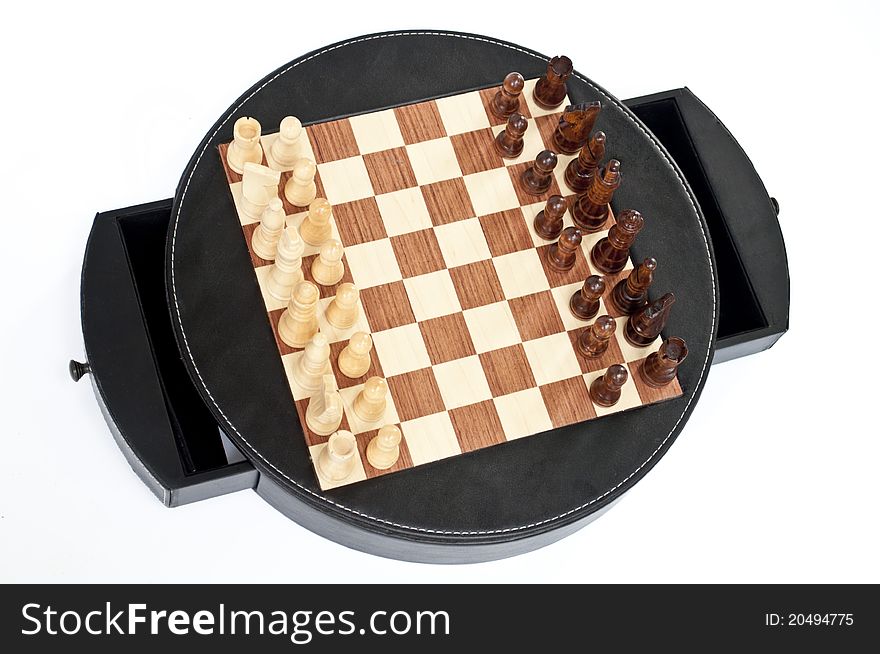 Chessboard isolated on white background