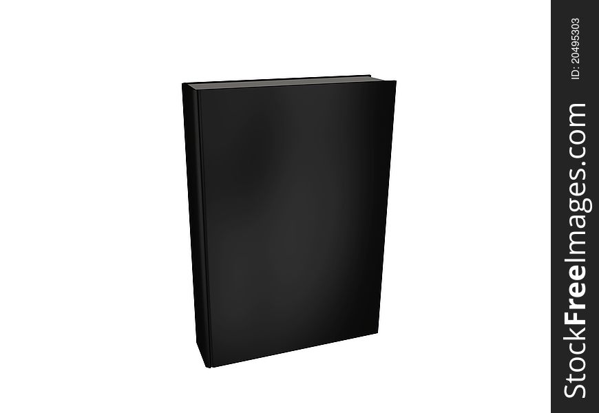 Black book blank isolated on white, 3d render