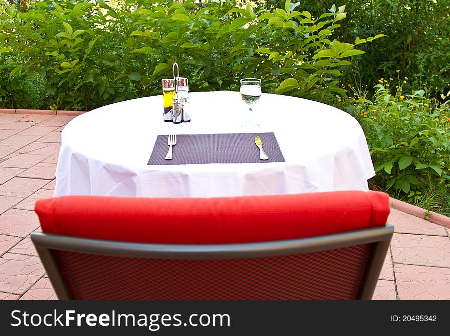 Dinner setting on the terrace