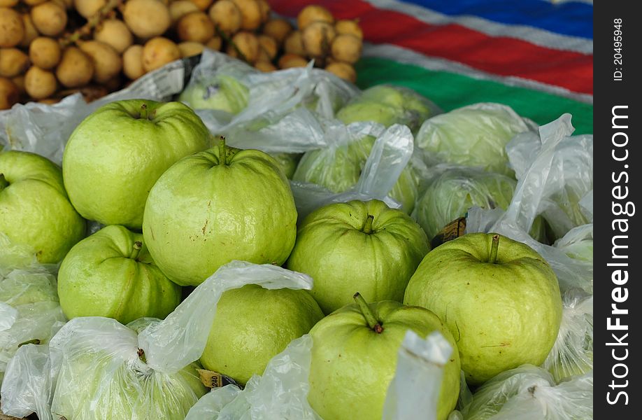 Fresh guava fruit on the market