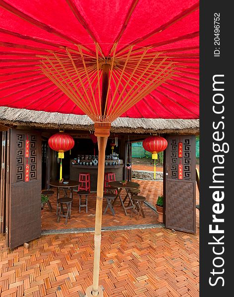 A Chinese Tea Shop on high mountain in Pai District, Thailand.