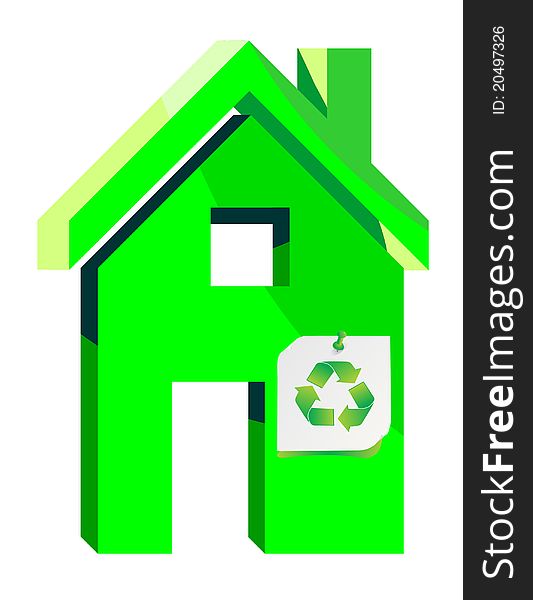 Eco home conception illustration