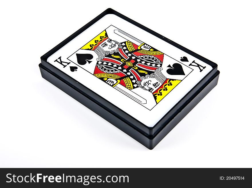 King of spades in the box on white background