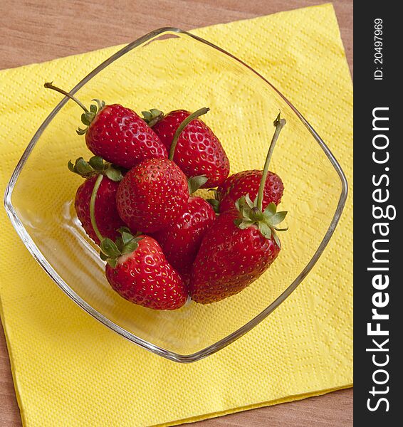 Strawberries in a bowl close up