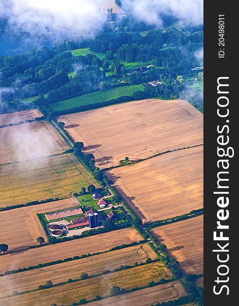 Aerial of fields near hamburg