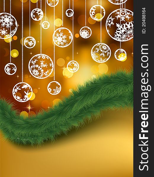 Elegant Golden Christmas Background. EPS 8