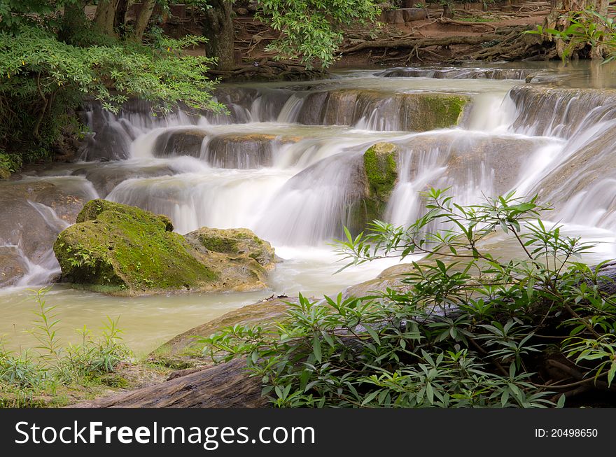 Waterfall in cloud day at Saraburi, Thailand. Waterfall in cloud day at Saraburi, Thailand