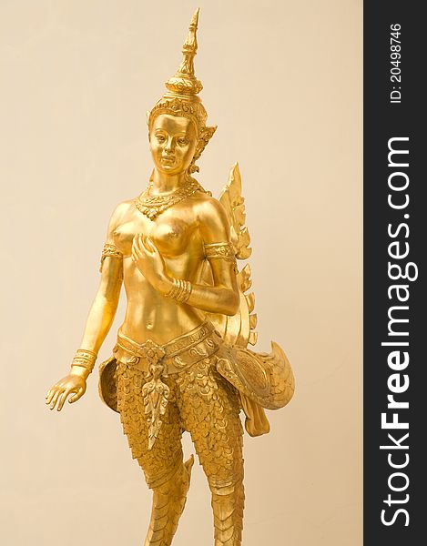 Golden angle statue in Thai temple